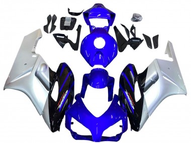 2004-2005 Honda CBR1000RR Motorcycle Fairings - Silver Blue Glossy Black