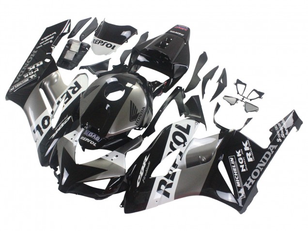 2004-2005 Honda CBR1000RR Motorcycle Fairing Kits - Silver White Glossy Black Repsol