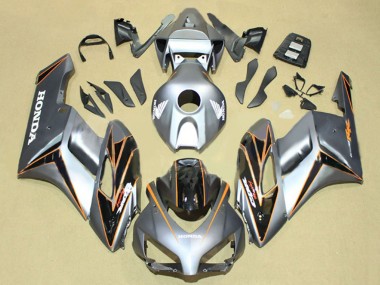 2004-2005 Honda CBR1000RR Motorcycle Fairings - Silver Orange Glossy Black Stripe