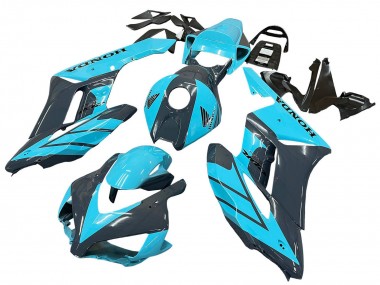 2004-2005 Honda CBR1000RR Motorcycle Fairings - Light Blue Glossy Black