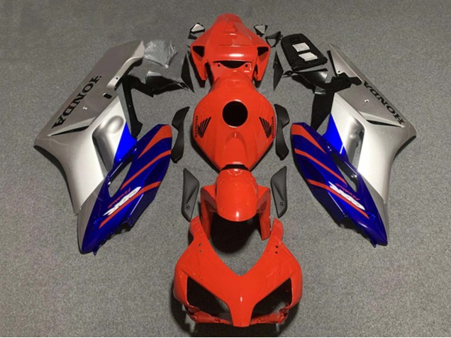 2004-2005 Honda CBR1000RR Motorcycle Fairings - Silver Blue Red Stripe
