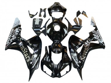 2006-2007 Honda CBR1000RR Motorcycle Fairings - Glossy Black Gold SevenStars
