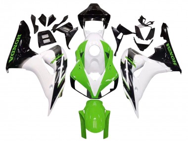 2006-2007 Honda CBR1000RR Motorcycle Fairing - White Green Glossy Black