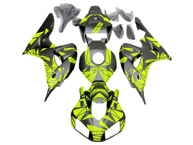 2006-2007 Honda CBR1000RR Motorcycle Fairings - Fluorescent Green Matte Black