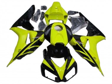 2006-2007 Honda CBR1000RR Motorcycle Fairings - Green Glossy Black Geometric