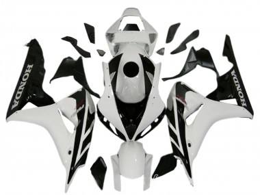 2006-2007 Honda CBR1000RR Motorcycle Fairing Kits - White Glossy Black