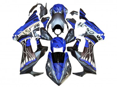 2017-2023 Honda CBR1000RR Motorcycle Fairings - Blue Grey Glossy Black Monster