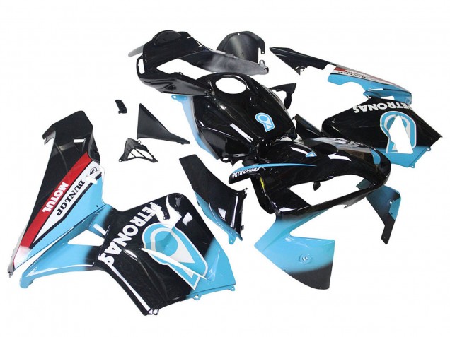 2003-2004 Honda CBR600RR Motorcycle Fairings - Light Blue Red Glossy Black Dunlop