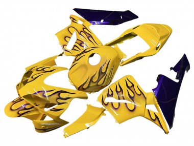 2003-2004 Honda CBR600RR Motorcycle Fairings - Yellow Black Flame