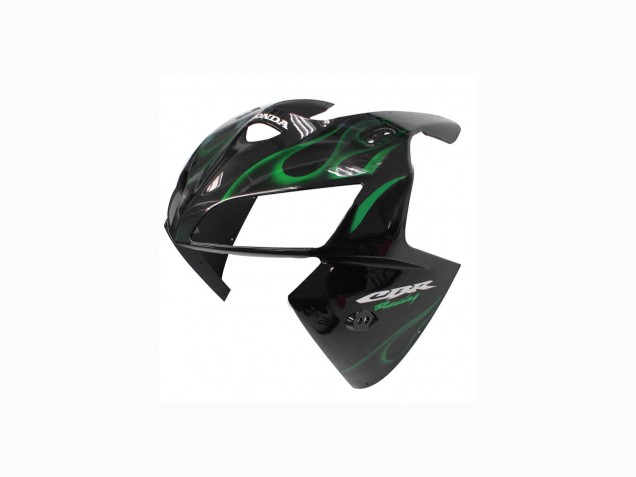2005-2006 Honda CBR600RR Motorcycle Fairings - Glossy Black Green Flame