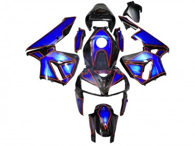 2005-2006 Honda CBR600RR Motorcycle Fairings - Blue Black with Red Line