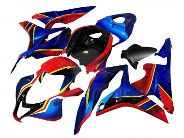 2007-2008 Honda CBR600RR Motorcycle Fairings - Blue Red Yellow Glossy Black