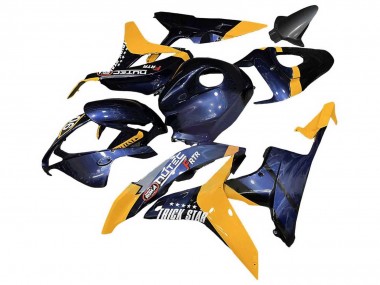 2007-2008 Honda CBR600RR Motorcycle Fairings - Orange Dark Blue Trick Star 06