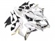 2007-2008 Honda CBR600RR Motorcycle Fairing - White Gold Glossy Black Playboy