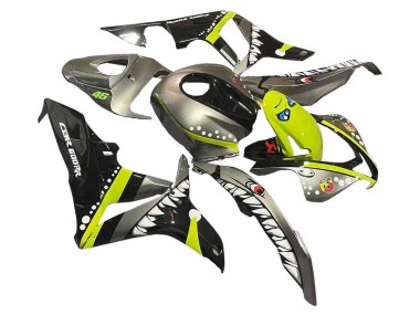 2007-2008 Honda CBR600RR Motorcycle Fairings - Grey Fluorescent Yellow Shark