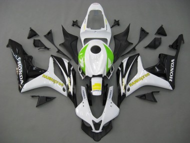 2007-2008 Honda CBR600RR Motorcycle Fairings - White Green Yellow Glossy Black Hannspree