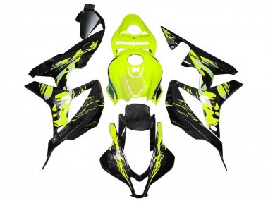2007-2008 Honda CBR600RR Motorcycle Fairings - Yellow Glossy Black