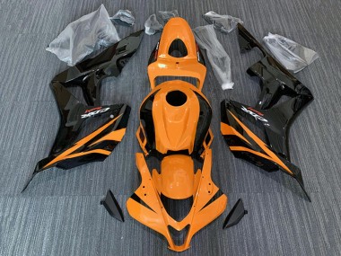 2007-2008 Honda CBR600RR Motorcycle Fairings - Orange Glossy Black Racing