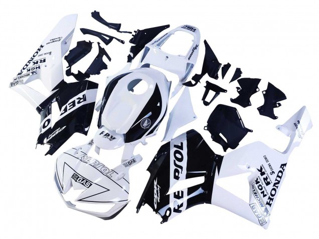 2013-2023 Honda CBR600RR Motorcycle Fairings - White Glossy Black Repsol