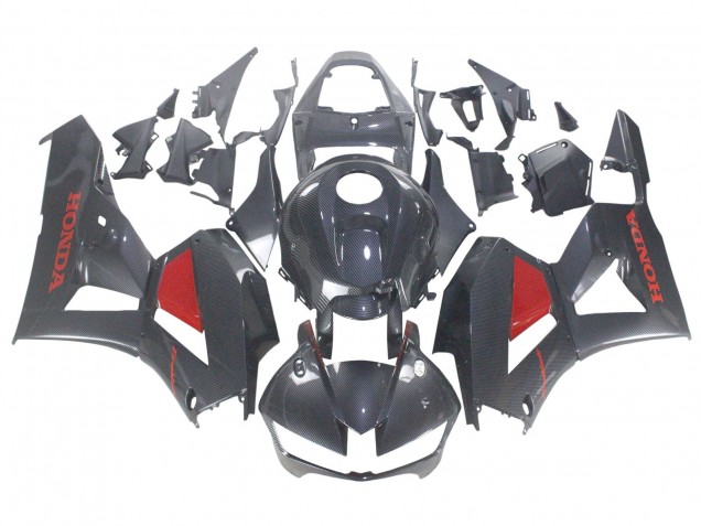 2013-2023 Honda CBR600RR Motorcycle Fairings - Black Carbon Fiber Red