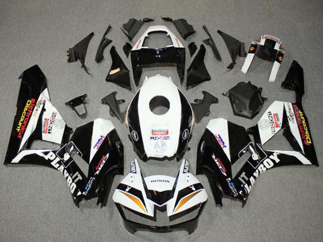 2013-2023 Honda CBR600RR Motorcycle Fairings - White Gold Glossy Black HRC
