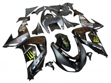 2006-2007 Kawasaki ZX10R Motorcycle Fairings - Grey Yellow Glossy Black Monster Elf