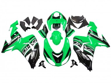 2006-2007 Kawasaki ZX10R Motorcycle Fairing Kits - Green White Black