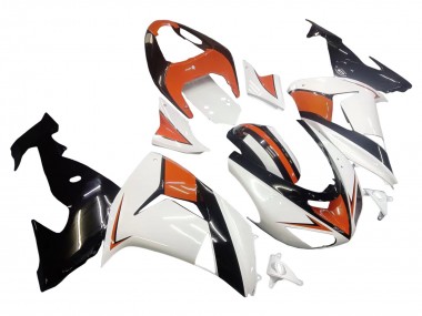 2006-2007 Kawasaki ZX10R Motorcycle Fairings - White Orange Black