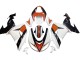2006-2007 Kawasaki ZX10R Motorcycle Fairings - White Orange Black