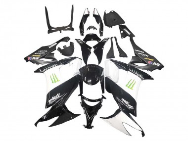 2008-2010 Kawasaki ZX10R Motorcycle Fairings - Glossy Black White Green Monster Elf