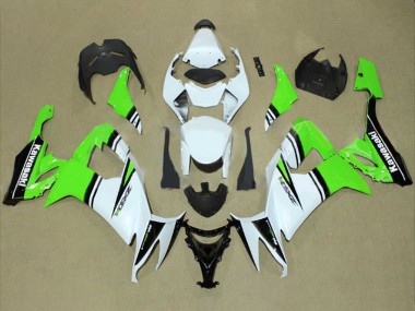 2008-2010 Kawasaki ZX10R Motorcycle Fairings - White Green Black