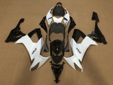 2008-2010 Kawasaki ZX10R Motorcycle Fairings - White Glossy Black