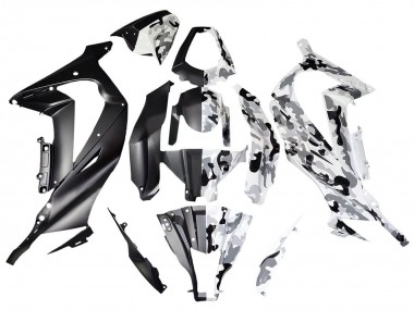 2008-2010 Kawasaki ZX10R Motorcycle Fairings - White Black Split