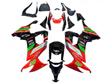 2008-2010 Kawasaki ZX10R Motorcycle Fairings - Red Green Black