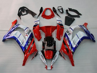 2011-2015 Kawasaki ZX10R Motorcycle Fairings - White Blue Red Black SBK Maxxis