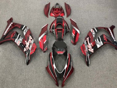2016-2020 Kawasaki ZX10R Motorcycle Fairings - Maroon Red White Glossy Black