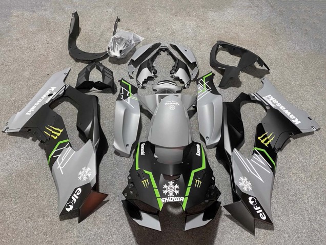 2021-2025 Kawasaki ZX10R Motorcycle Fairings - Grey Matte Black Green White Elf Snow Monster