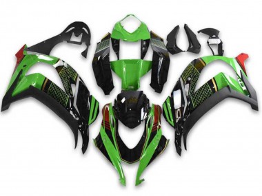 2021-2025 Kawasaki ZX10R Motorcycle Fairings - Green Black Red Honeycomb
