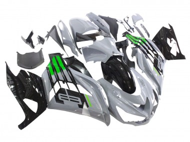 2012-2024 Kawasaki ZX14R ZZR1400 Motorcycle Fairings - Grey Green Black