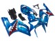 2003-2004 Kawasaki ZX6R Motorcycle Fairings - Blue White Red Shark