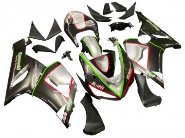2005-2006 Kawasaki ZX6R Motorcycle Fairings - Black Silver Green Red K-26
