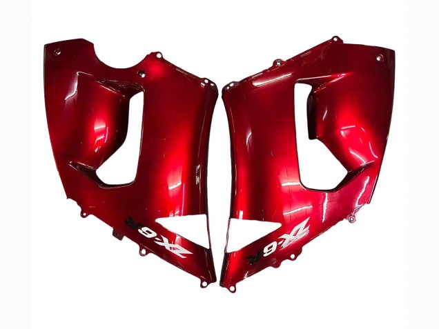 2005-2006 Kawasaki ZX6R Motorcycle Fairings - Red Black