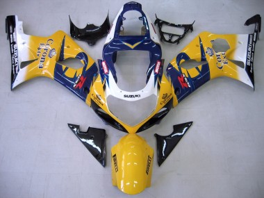 2000-2002 Suzuki GSXR1000 Motorcycle Fairings - Yellow Dark Blue White Motul Corona