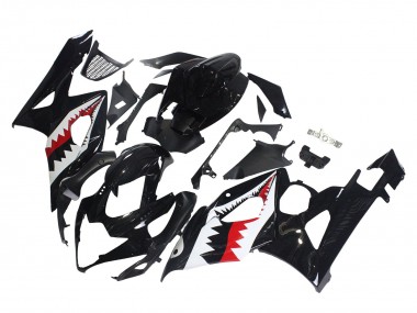2005-2006 Suzuki GSXR 1000 Motorcycle Fairings - Glossy Black Red White Shark