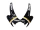 2006-2007 Suzuki GSXR 600 / GSXR 750 Motorcycle Fairings - Glossy Black White Motul Lucky Strike