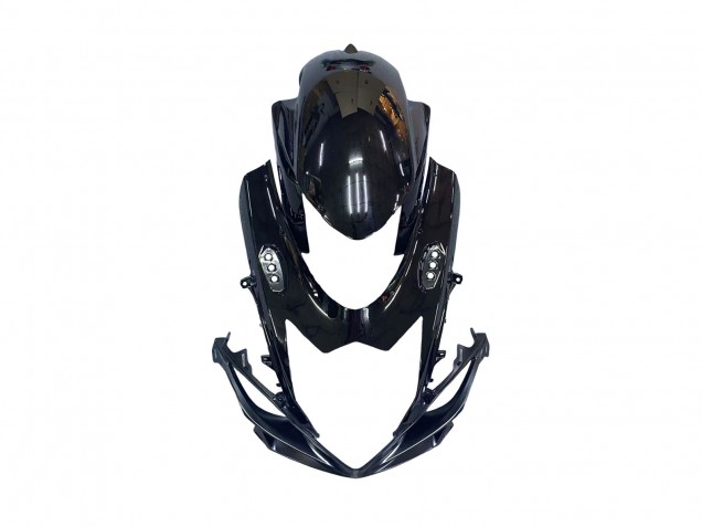 2011-2024 Suzuki GSXR 600 / GSXR 750 Motorcycle Fairings - Glossy Black Forged Carbon Fiber Silver Red