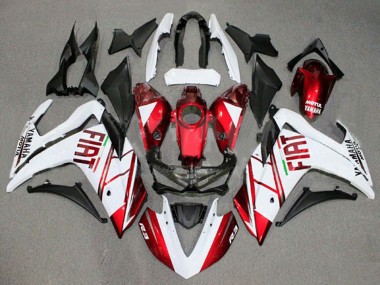 2015-2018 Yamaha YZF R3/R25 Motorcycle Fairings - White Red Fiat Motul