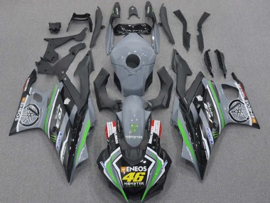 2015-2018 Yamaha YZF R3/R25 Motorcycle Fairings - Nardo Grey Green Black ENEOS Monster 46