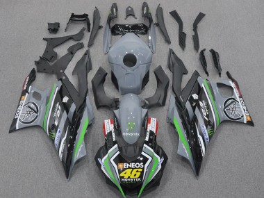 2022-2024 Yamaha YZF R3/R25 Motorcycle Fairings - Nardo Grey Green Black Monster ENEOS 46