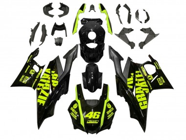 2022-2024 Yamaha YZF R3/R25 Motorcycle Fairings - Black Green ENEOS 46